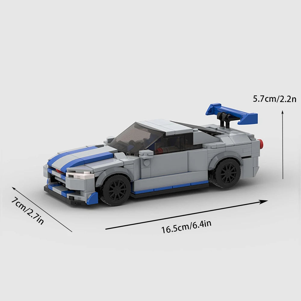 MOC Blue Stripe Street Racer