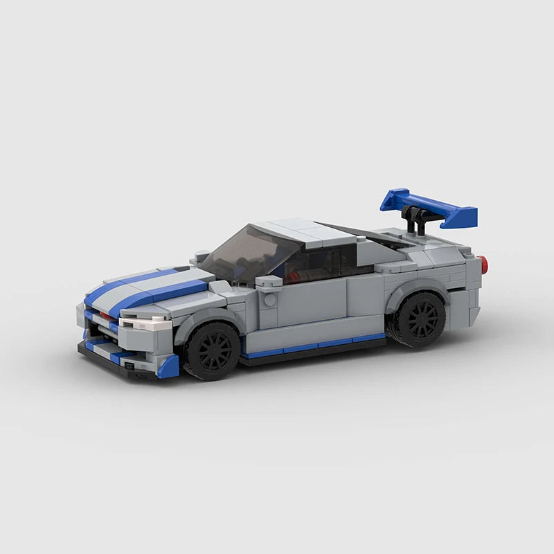 MOC Blue Stripe Street Racer